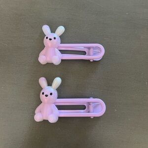 Purple Easter Bunny Rabbit Basket 2.5" Alligator Hair Clip 2 Piece Set Pair